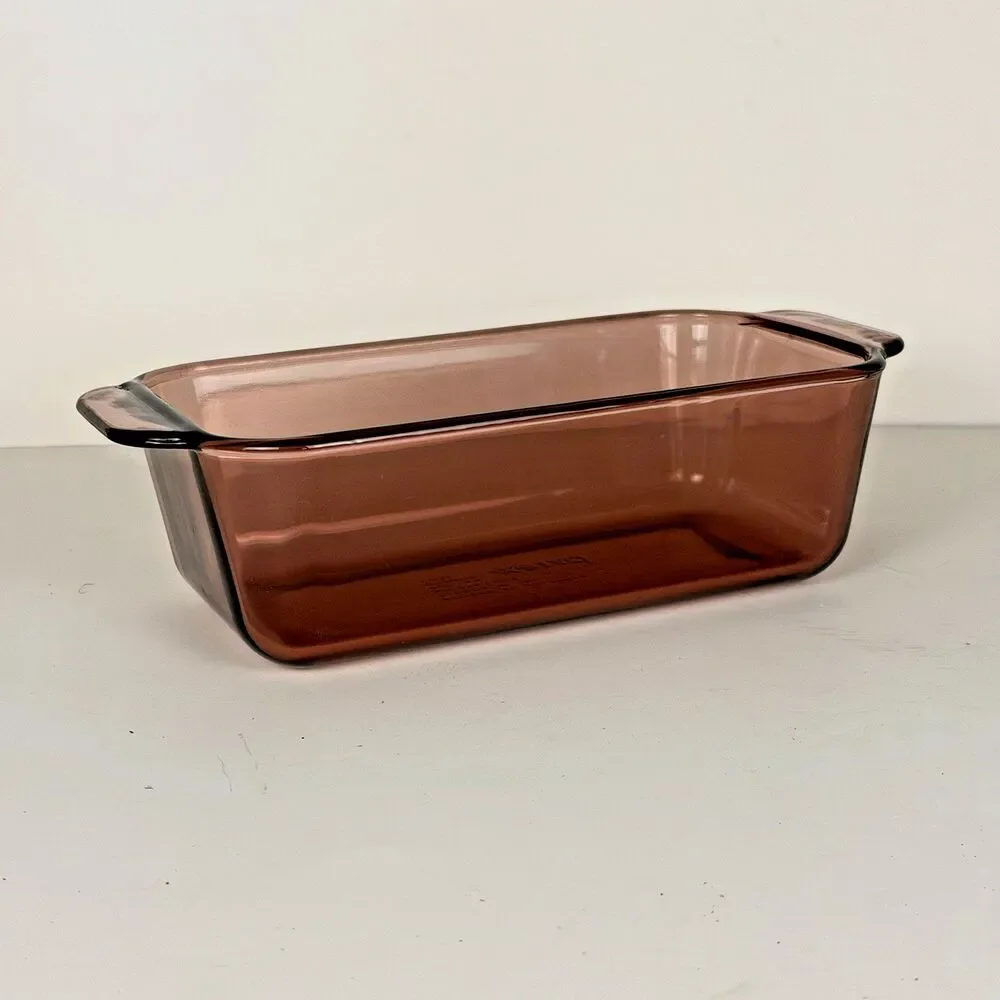 Vintage PYREX 213-R - Cranberry Purple - 1.5 Qt/ 1.5 L Rectangle Glass Loaf Pan